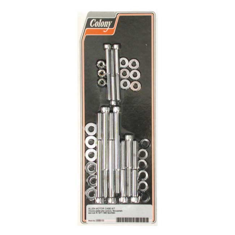 COLONY CRANKCASE BOLT KIT CHROME ALLEN 77-90 XL SPORTSTER (NU) 989271