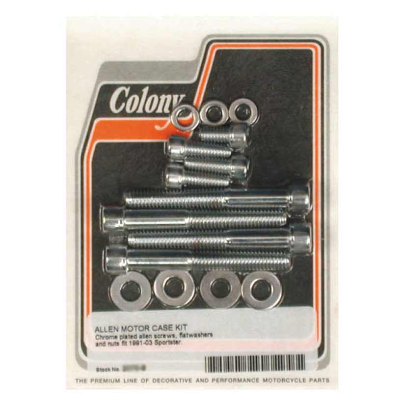 COLONY CRANKCASE BOLT KIT CHROME ALLEN 91-03 XL SPORTSTER (NU) 989273