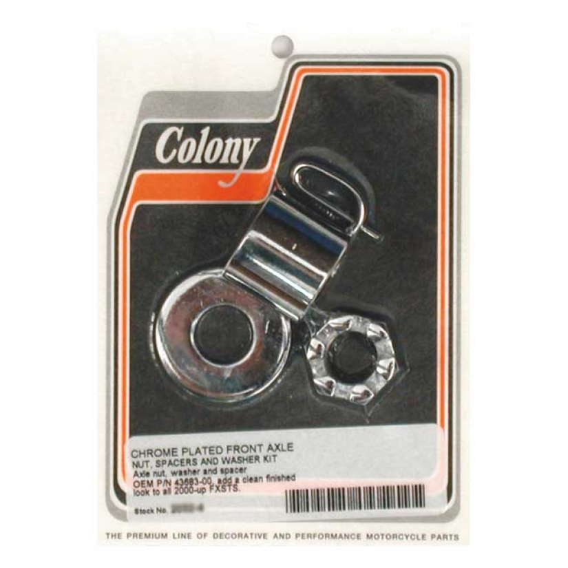 COLONY AXLE SPACER KIT FRONT, SMOOTH CHROME 00-06 FXSTS (NU) 989400