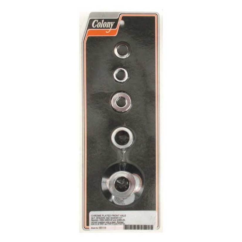 COLONY AXLE SPACER KIT FRONT, SMOOTH CHROME 01-06 FXSTD/I/DI 989417