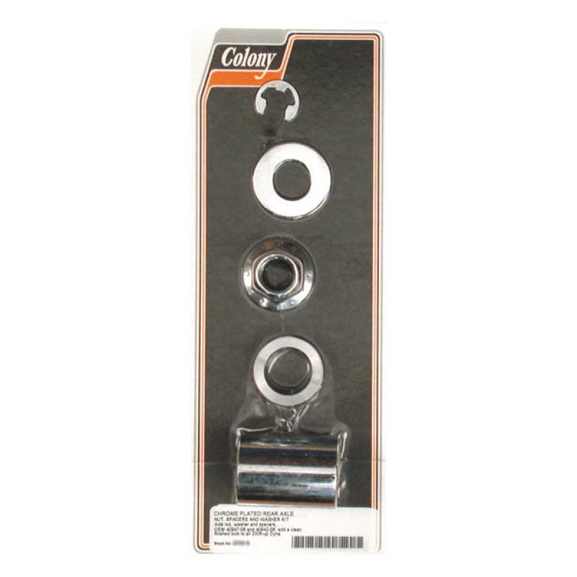 COLONY AXLE SPACER KIT REAR, SMOOTH CHROME 2006 DYNA 989461