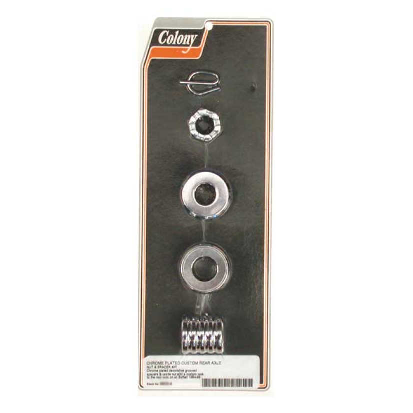 COLONY AXLE SPACER KIT REAR, GROOVED CHROME 84-99 SOFTAIL (NU) 989468