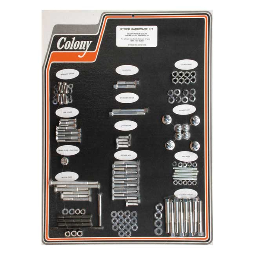 COLONY MOTOR SCREW SET CHROME; OEM STYLE 57-69 XLCH (NU) (EXCL. XL SPO 989574