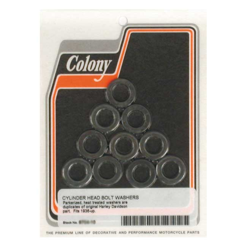 COLONY HEAD BOLT WASHER SET PARKERIZED; FOR 7/16 BOLTS 36-84 OHV BIG T 989637