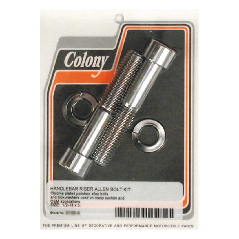 COLONY RISER BOLT SET CHROME ALLEN; 1/2-13 X 3" UNIVERSAL 989793