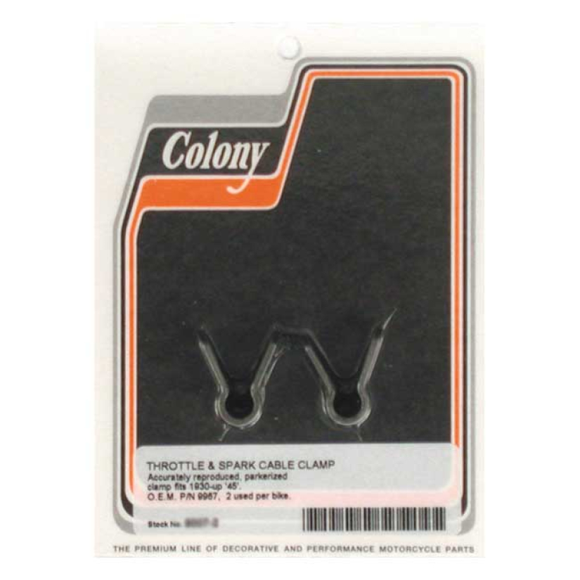 COLONY THROTTLE & SPARK CABLE CLAMP PARKERIZED; 2 USED. OEM REPLACEMEN 989863