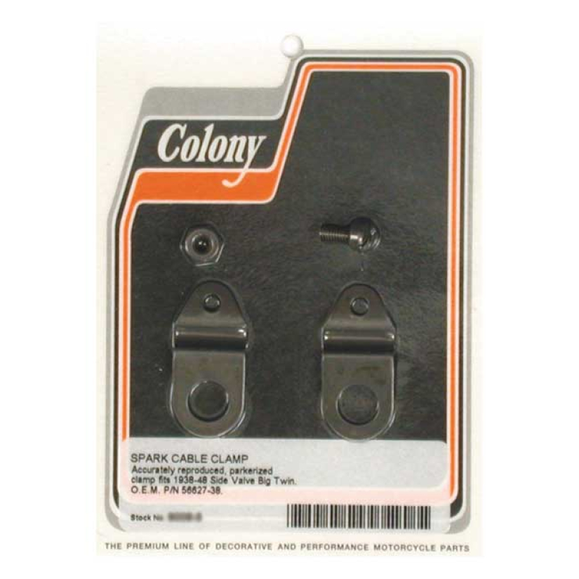 COLONY SPARK CONTROL CABLE CLAMP PARKERIZED. OEM REPLACEMENT REFERENCE 989864