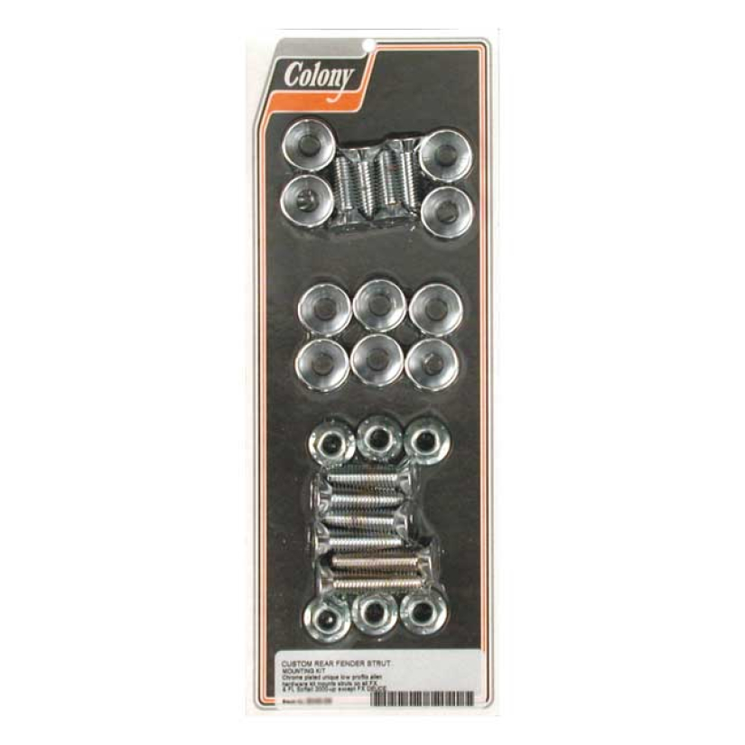 COLONY, FENDER STRUT MOUNT KIT. CHROME WITH CUSTOM WITH LOW PROFILE TA 989890