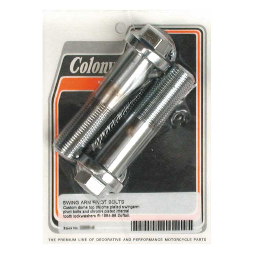 COLONY, SOFTAIL SWINGARM BOLT KIT CHROME. DOMED HEX HEAD. OEM REPLACEM 989902