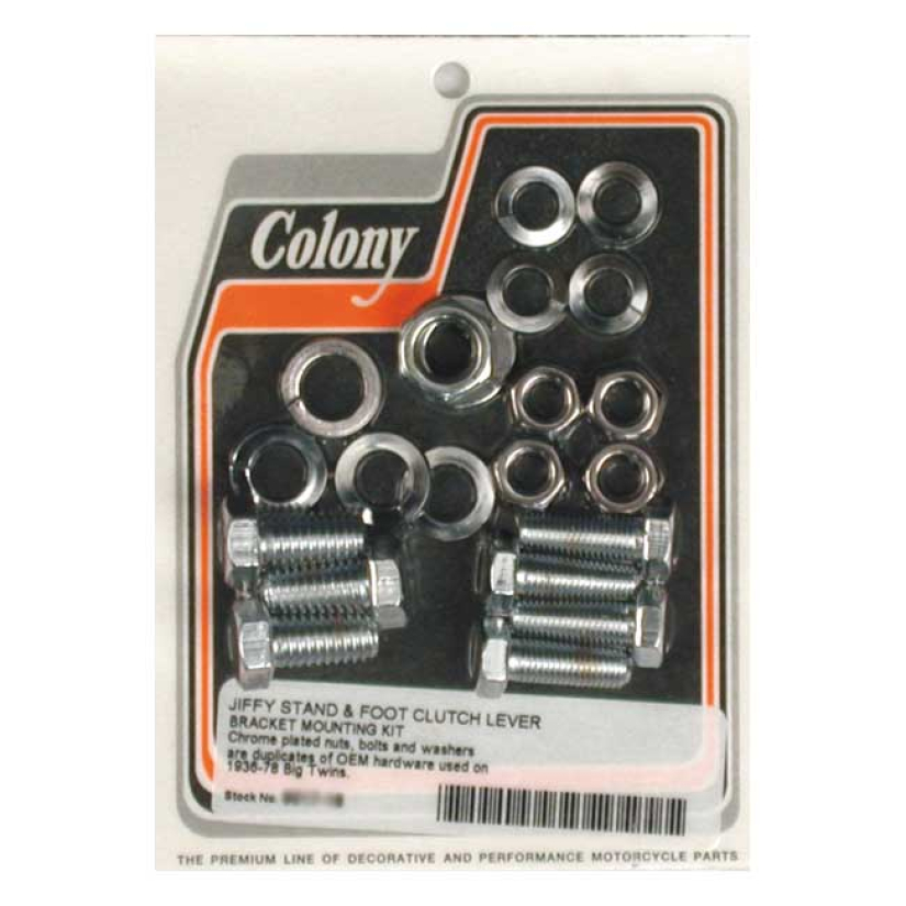 COLONY JIFFY & FOOT CLUTCH MOUNT KIT CHROME; OEM REPRODUCTION; MOUNTS 989912