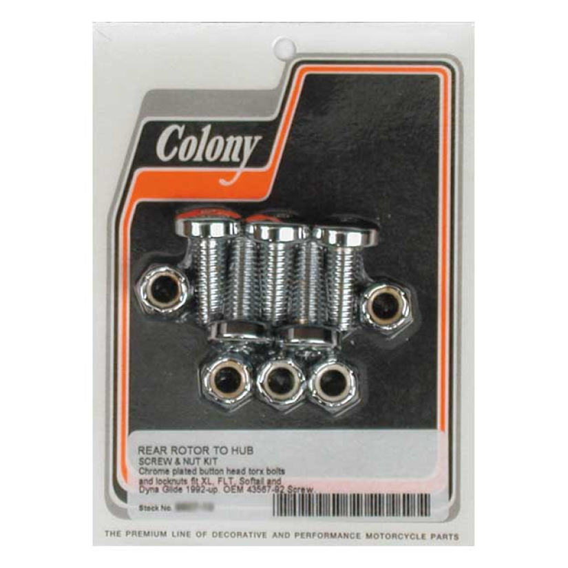JARRULEVYN TORX PULTIT+MUTTERIT, KROMATTU -  COLONY BRAKE ROTOR BOLT KIT 989938