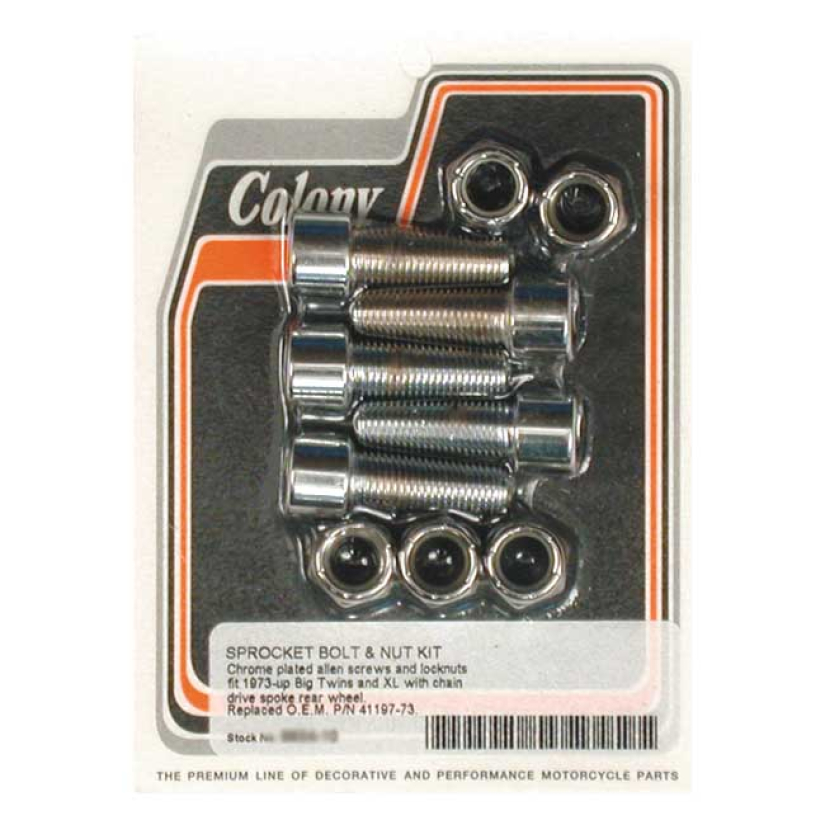 COLONY SPROCKET BOLT & NUT KIT POLISHED ALLEN; REAR SPOKE WHEEL WITH C 989946