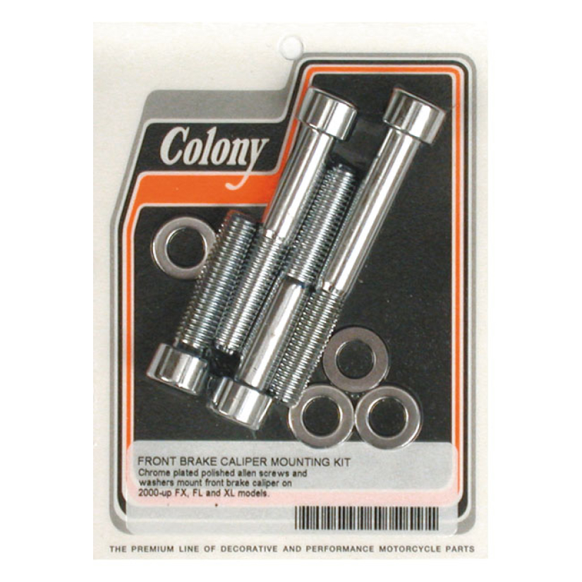 COLONY CALIPER MOUNT BOLT KIT CHROME; ALLENHEAD; FRONT CALIPER 00-07 B 989978