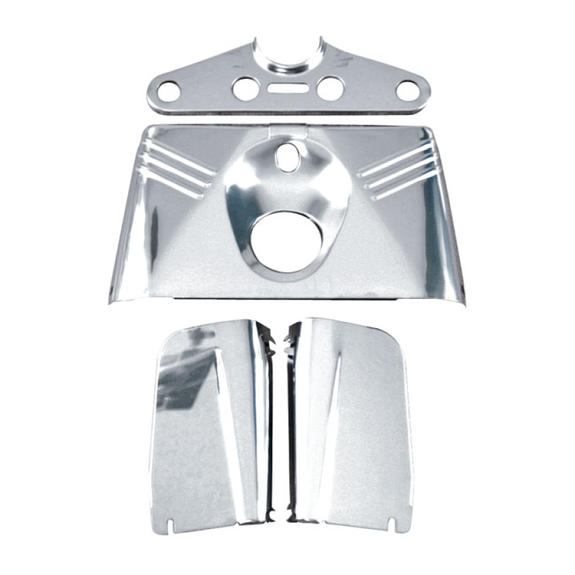 FRONT PANEL FORK. CHROME DUO GLIDE STYLE EMBOSSED. INCLUDES FRONT PANE 990063
