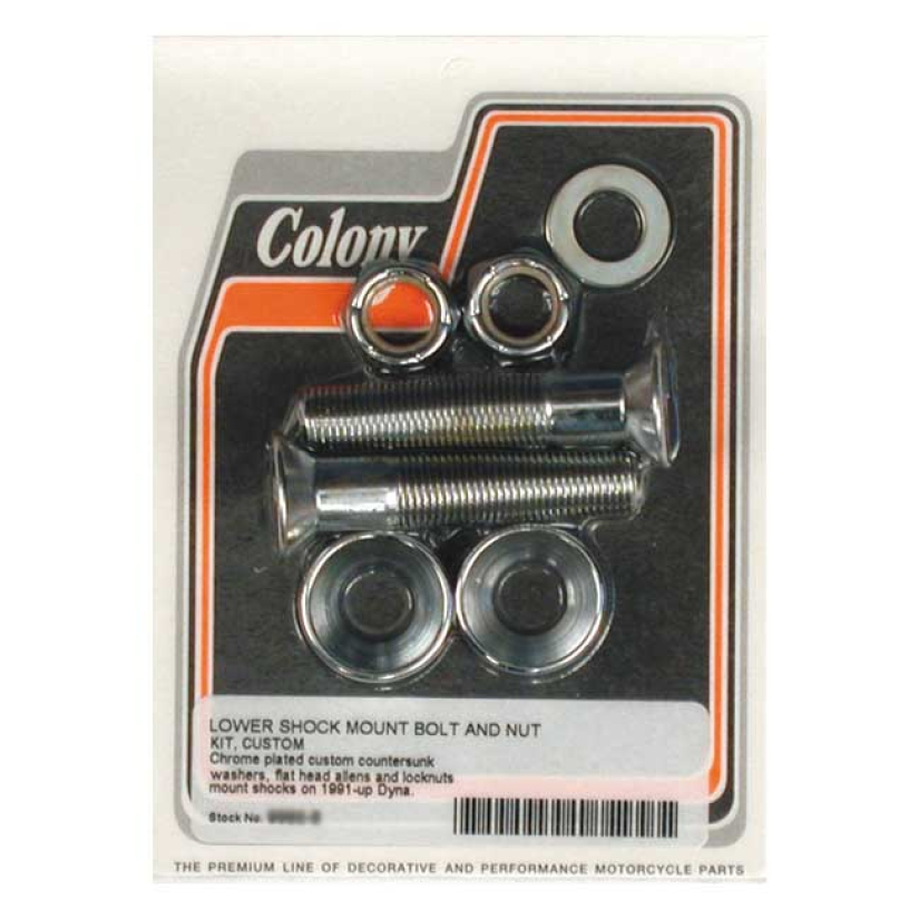 COLONY, LOWER DYNA SHOCK MOUNT  KIT. CHROME CUSTOM CHROME PLATED FLATH 990151