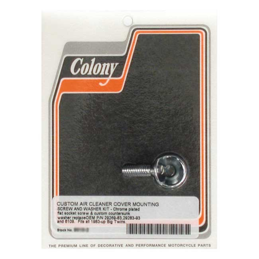 COLONY AIR CLEANER COVER MOUNT BOLT CHROME; FLATHEAD ALLEN & COUNTERSU 990191