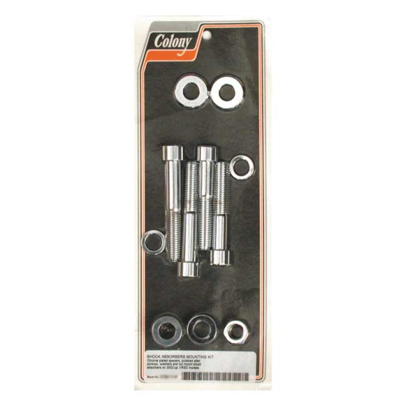COLONY V-ROD SHOCK MOUNT KIT CHROME ALLENHEADS; POLISHED 02-05 VRSCA; 990225