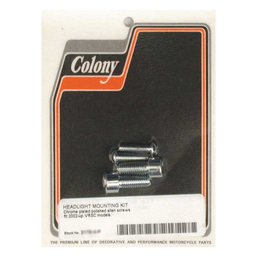 COLONY HEADLAMP MOUNT KIT POLISHED CHROME ALLEN 02-17 V-ROD (NU) 990262