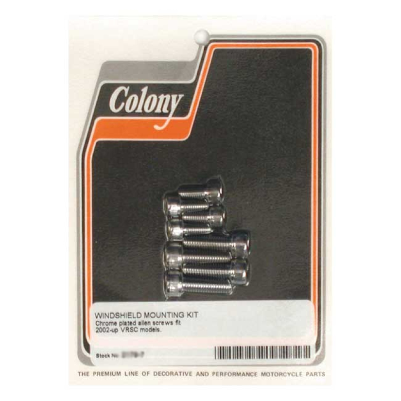 COLONY, WINDSHIELD MOUNT KIT CHROME ALLEN HEAD 02-17 V-ROD (NU) 990275
