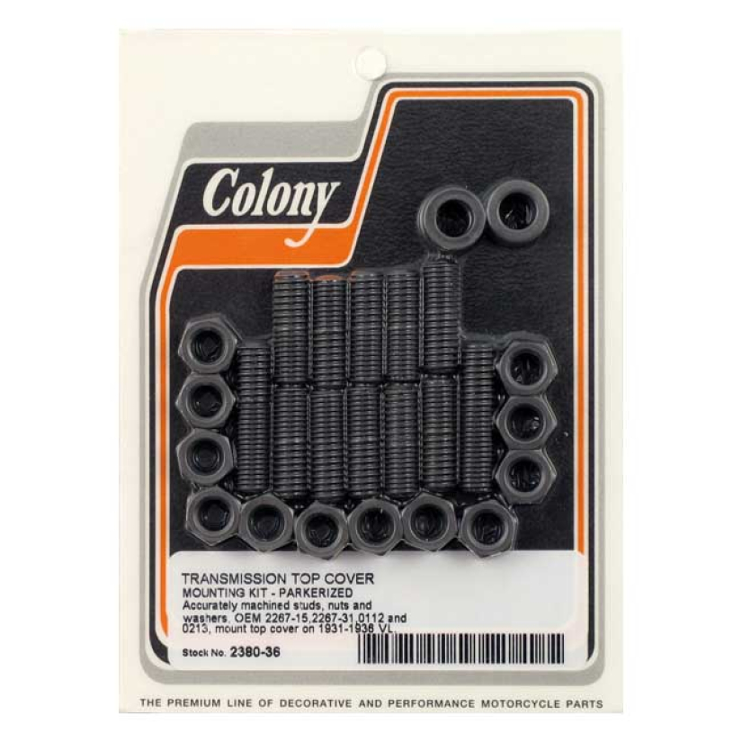 COLONY TRANSM TOP COVER MOUNT KIT PARKERIZED 1931-1936 VL 990384