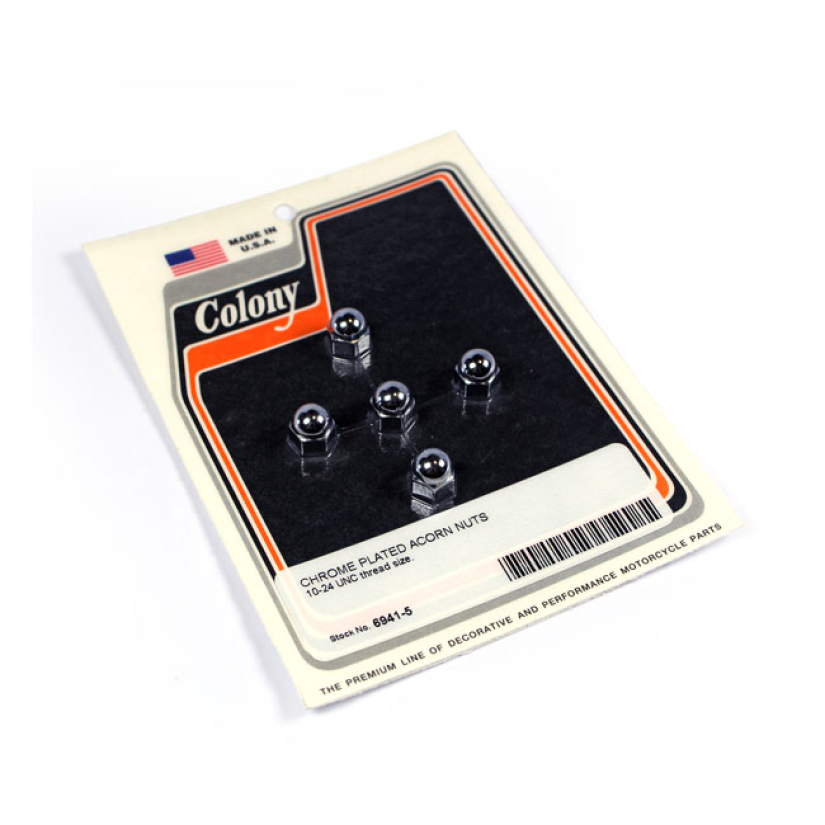 COLONY ACORN NUTS CHROME PLATED 10-24 UNC 990408