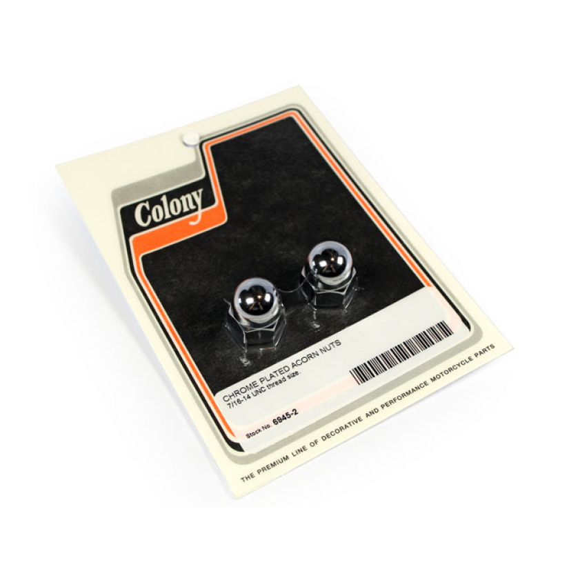 COLONY ACORN NUTS CHROME PLATED 7/16-14 UNC 990413