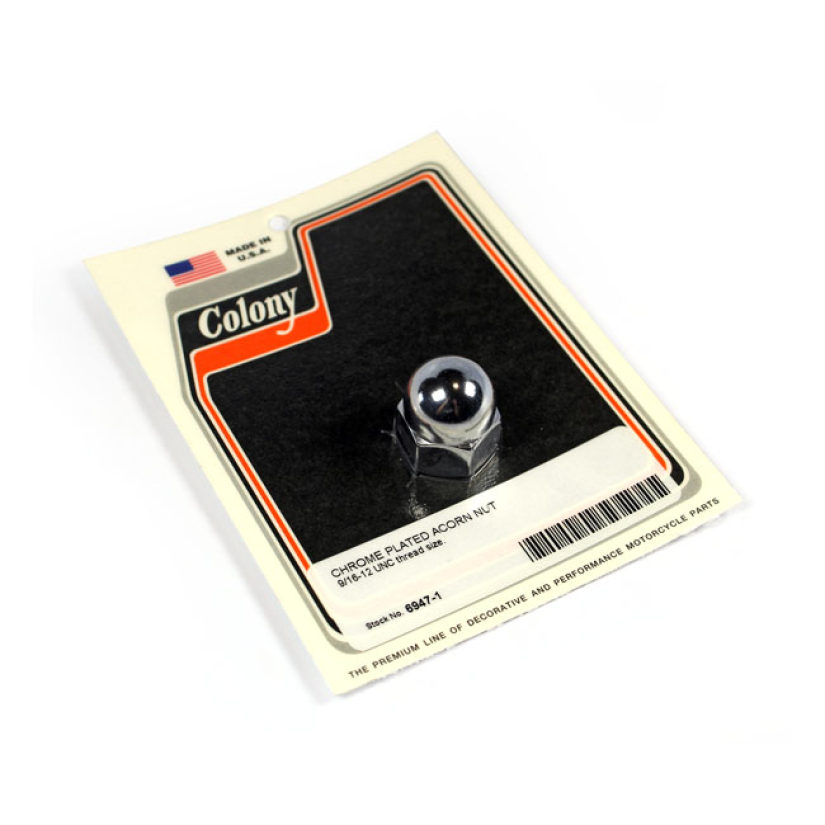 COLONY ACORN NUTS CHROME PLATED 9/16-12 UNC 990415