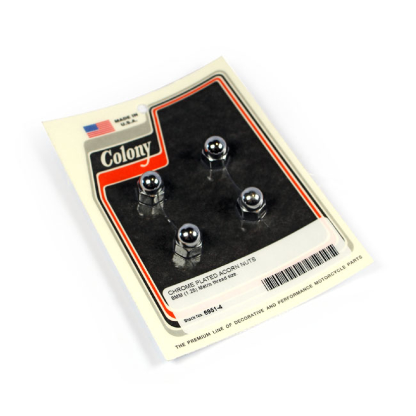 COLONY ACORN NUTS CHROME PLATED M8 (1.25) 990419