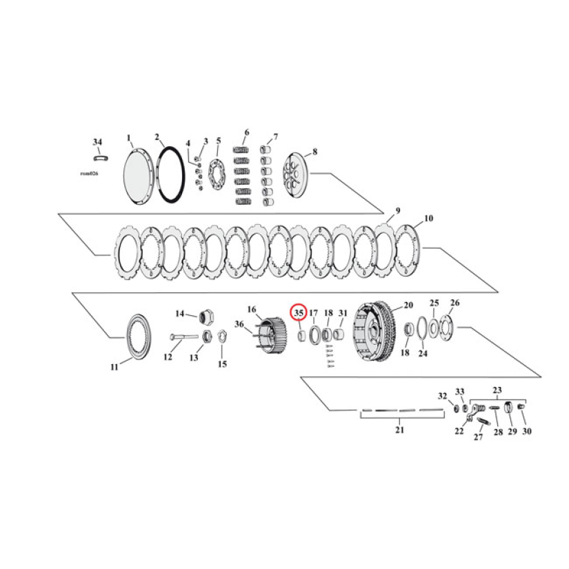 SPACER, CLUTCH HUB BEARING RACE 990698
