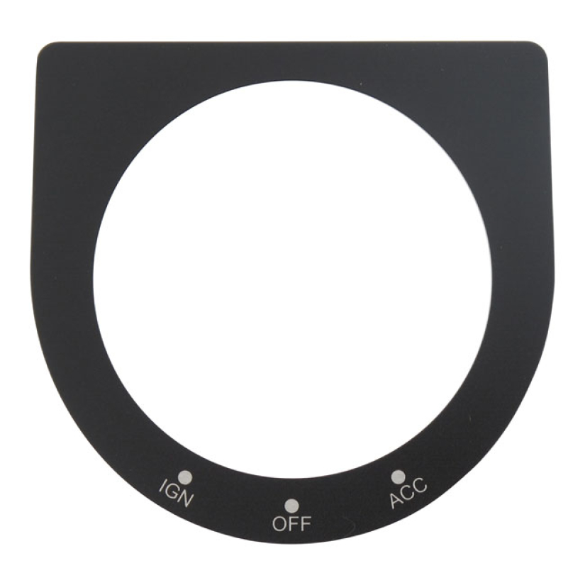 NAME PLATE, IGNITION SWITCH SATIN BLACK WITH PRINT. OEM STYLE REPRODUC 992501