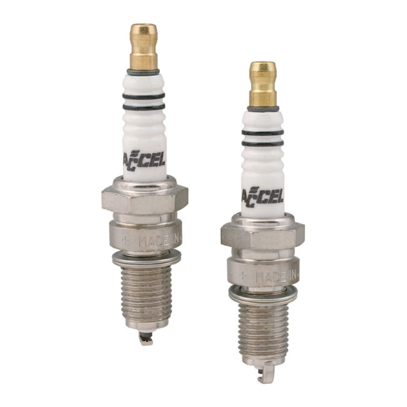 ACCEL, U-GROOVE PLATINUM SPARK PLUG SET. 14MM HD 5R6APP. 14MM THREADED 997062