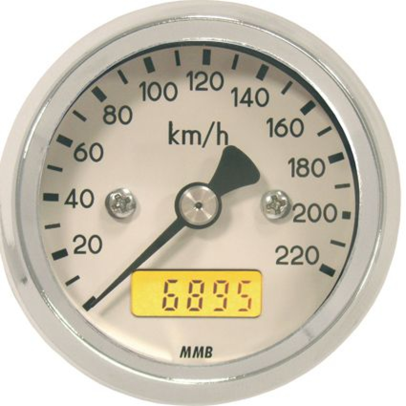 48MM BASIC SPEEDO MPH WHT FACE CHR HSG WHITE BACKLI 686375